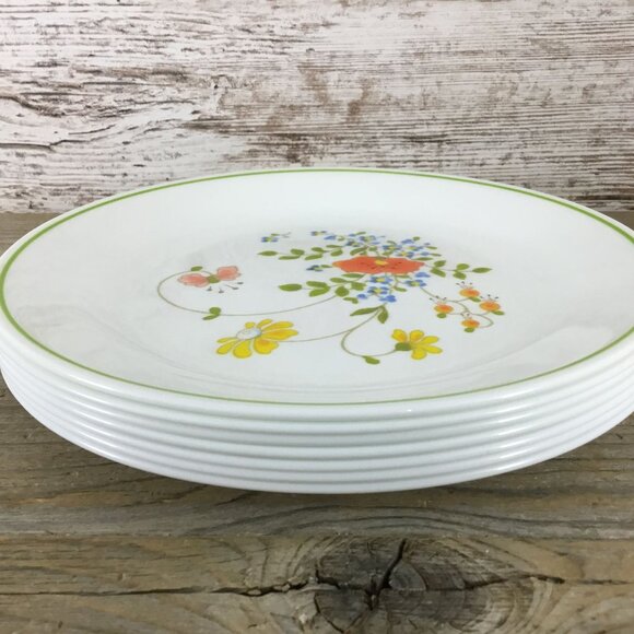 Set Of 7 Corelle Wildflower Luncheon Plates 8.5" Floral Design Vintage Dinnerwar - Picture 7 of 9